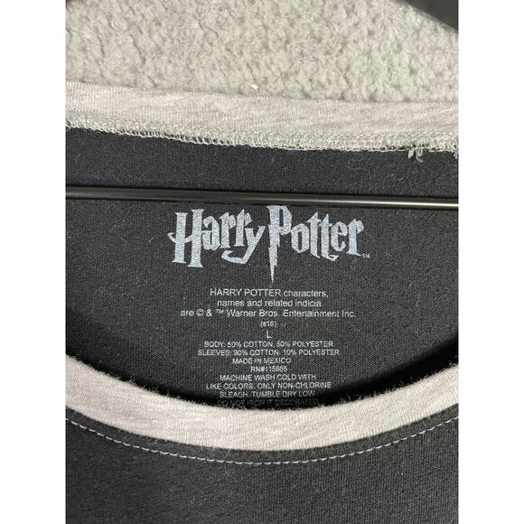 Harry Potter Gryffindor Quidditch Team Captain Shirt Women’s L 3/4 Sleeve Raglan - Picture 4 of 6